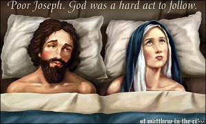 Joseph and Mary in bed